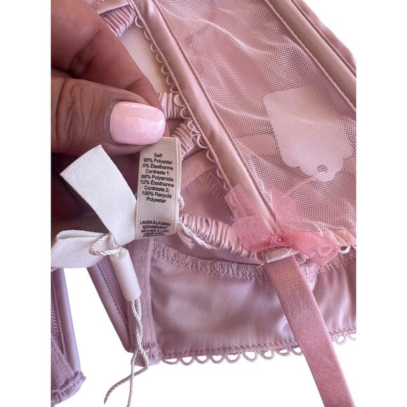 For Love & Lemons Pink Heart Mesh Corset Top With Ruffle Trim XXS - Picture 15 of 16